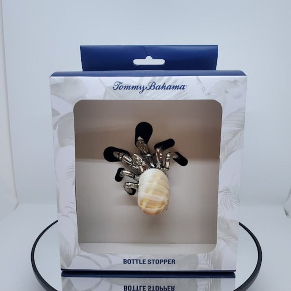 Tommy Bahama Bottle Stopper - Island Inspired Design Stainless Steel & Resin Her - Picture 1 of 2